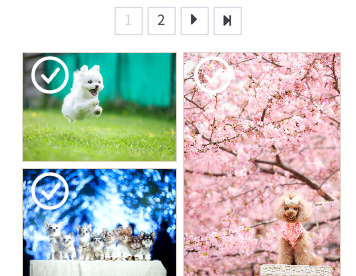 写真一覧から写真をタップして選ぶ画面